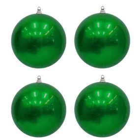 4pk UV Stable Green Baubles (10cm)