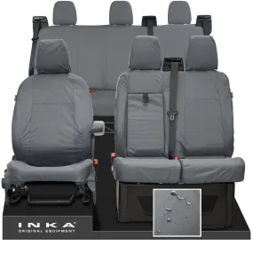 Ford Transit Custom INKA Front & Rear Set Tailored Waterproof Seat Covers Grey MY-2012 