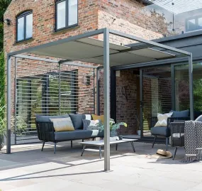 Norfolk Leisure Modern Grey Sliding Roof Gazebo Pergola - Square 2.8m