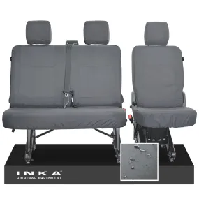 VW Transporter T6.1, T6 INKA Rear 2 1 Tailored Waterproof Seat Cover Set Grey MY15-24